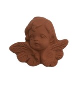 Angel Cherub Sculpture Wall Hanging Figure Terracotta Unglazed - $16.99