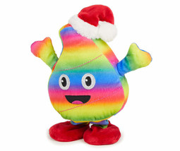 Dancing Rainbow Poop Emoji Santa hat Animated Christmas Plush Sings 3 Songs - £11.54 GBP