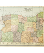 1917 Western New York State Map Antique Atlas Of The World United States... - €26,14 EUR