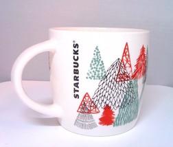 Starbucks Coffee Mug Christmas Holiday Tea Cup Medium White Ceramic 14 Ounce - £11.05 GBP