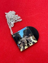 Unique The Beatles Vinyl Record Necklace Album Abbey Road Miniature Handmade - £10.27 GBP