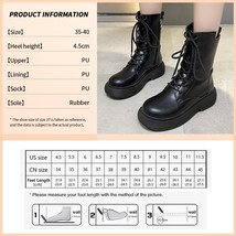 Punk Ankle Boots Women New Lace Up Autumn Short Boots For Women Designer Ladies  - £59.83 GBP