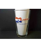 K-102 Country Radio Pint beer glass Red white blue guitar logo - £7.45 GBP