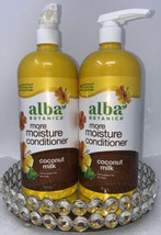 2X Alba Botanica More Moisture Coconut Milk Conditioner 34 fl oz Ea NEW Dry Hair - £25.31 GBP