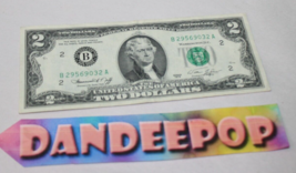 Vintage United States Two Dollar Bill Paper Money B29569032A B Series 1976 - $19.79
