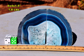5-7&quot; GEODE BOOKENDS * Choose from 20 * Blue Agate / Quartz Crystal - £24.25 GBP+