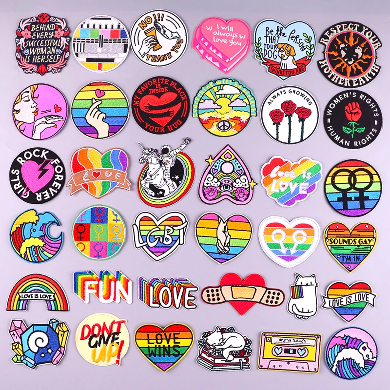 Play RainA Hippie Applique Embroidered Patches For Clothing Stickers AA A Pride  - £23.53 GBP