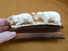 ele-15) 2 elephants pair Elephant of shed ANTLER figurine Bali detailed ... - $126.21