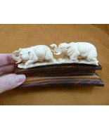 ele-15) 2 elephants pair Elephant of shed ANTLER figurine Bali detailed ... - $175.10 CAD
