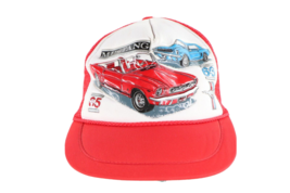 Vintage 80s Kandi Tops Ford Mustang 1965 1966 Spell Out Roped Trucker Hat Cap - £53.30 GBP