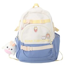 New Color Match Buckle Backpack Cute Teenage Girl Style Schoolbag Women College  - £120.40 GBP