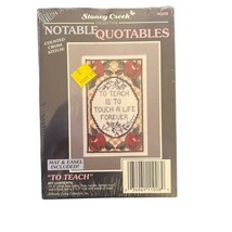 Stoney Creek Notable Quotables TO TEACH Counted Cross Stitch Kit 5&quot; x 7&quot;... - $9.89