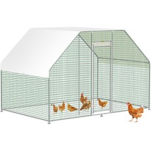 VEVOR Large Metal Chicken Coop with Run, Walkin Chicken Run for Yard with Waterp - $336.29