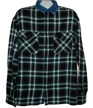 H&amp;M Men&#39;s  Black Green White Flannel Plaid Cotton Shirt Size L Classic Fit - £25.41 GBP