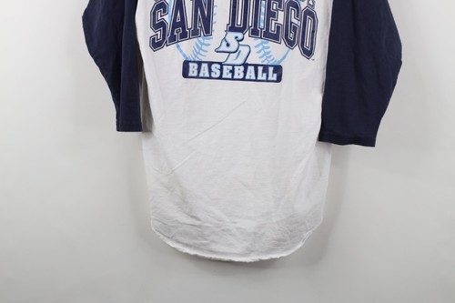Vtg 90s Mens M University of San Diego Baseball 3/4 Sleeve Raglan T-Shirt USA Item image 3