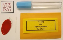 Tapestry Needles size # 24-pack of Ten (10) + Storage Container &amp; Needle... - £2.77 GBP