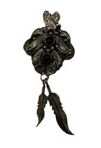 RICHARD BEGAY NAVAJO Old Pawn Sterling Silver Vintage Onyx Pin or Pendan... - $113.80