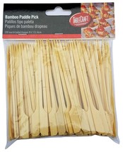 100 4.5&#39;&#39; Bamboo Paddle Picks Toothpicks Skewers - £5.13 GBP