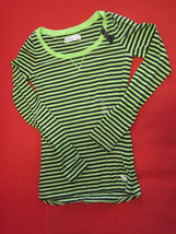 New Abercrombie Kids Black Green Striped Long Sleeve Cotton Blend T-shirt 14 - £15.91 GBP