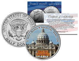 ST PETER’S BASILICA * Famous Churches * JFK Half Dollar U.S. Coin Rome I... - $238.48 MXN