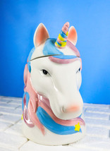 Sacred Purity White Unicorn With Rainbow Mane Horn Ceramic Cookie Jar Fi... - $697.09 MXN