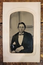 Antique Tin Type, 1890-1910 - Young Man Double Breasted Suit - New London Ct. - £7.02 GBP