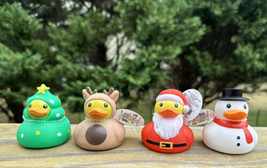Christmas Rubber Ducks 4pcs Cute Pool Duckies Toy Kids Bathtub Water Toys Party - £10.27 GBP