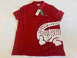 Lacoste Men's Short Sleeve Jersey Regular Fit Polo Shirt, Red, M ALIGATO... - $38.91