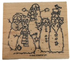 Stampin Up Rubber Stamp Country Snowman Family Christmas Card Making Holidays - $6.99