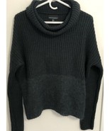 Cynthia Rowley Cowl Neck Wool Alpaca Blend Boxy Sweater Dark Slate Gray ... - £19.32 GBP