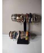Lot Of Over 50 Bracelets And Bangles Beaded, Solid, Stretch, Mixed Mater... - £28.04 GBP