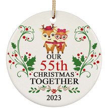 Funny Couple Deer Ornament Gift Decor 55th Wedding Anniversary 55 Year Christmas - £11.83 GBP
