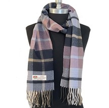 100%Cashmere Scarf Made in England Plaid Lavender/Midnight blue/Camel/Mauve #P08 - £7.58 GBP