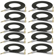 Femoro Guitar Cable 10 Ft 10-Pack, Instrument Cables Electric Guitar Amp Cord Ts - $78.24