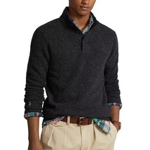 Polo Ralph Lauren Men&#39;s Long Sleeve Quarter Button Pullover Sweater Onyx... - £92.95 GBP