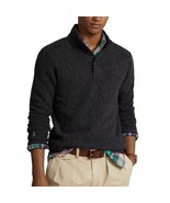 Polo Ralph Lauren Men&#39;s Long Sleeve Quarter Button Pullover Sweater Onyx... - £94.64 GBP