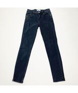 Zara Womens Jeans Black US Size 4 Skinny Denim Dark Wash Button Zip - $17.70 CAD