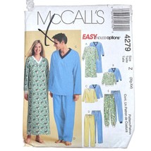 McCalls Sewing Pattern 4279 Nightshirt Top Pants Gown Unisex Teen Adult ... - $8.99