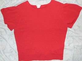 Womens Worthington Brand Red Glitter Casual Pullover Top size 1X / 44x26 - $12.82