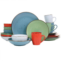 Elama Evelyn 20 Piece Mix and Match Round Stoneware Dinnerware Set in As... - $111.03