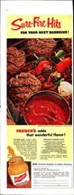 1952 French&#39;s Mustard Barbecue Sauce Recipe Hamburgers Grill Vintage Pri... - $22.24