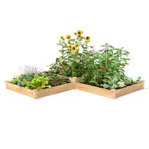 Farmhouse Pine Wood Raised Garden Bed 4 ft x 12 ft - Made in USA - £225.78 GBP