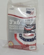 Valley Forge 5196271 American Flag 3&#39; By 6&#39; Polycotton Pleated Fan - $27.99