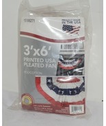 Valley Forge 5196271 American Flag 3&#39; By 6&#39; Polycotton Pleated Fan - £22.34 GBP