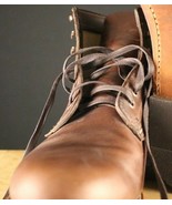 2 Brown flat waXed BOOT LACES 70&quot; Long x 1/4&quot;wide for 16 18 20 eyelet sh... - $37.80 CAD