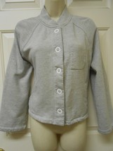 Cute Women&#39;s Current / Elliott SZ 0 XS/S Snap buttons gray Sweatshrit Jacket Top - £14.78 GBP