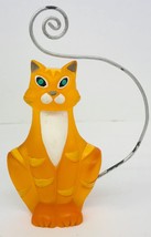 Cat Figurine Orange Tabby Table Card Holder Vintage Birthday Holiday Welcome - £16.07 GBP