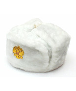 AUTHENTIC WHITE RUSSIAN MILITARY USHANKA WITH SOIVET IMPERIAL EAGLE - £25.47 GBP+