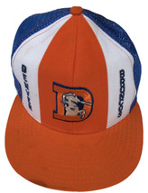 Vintage Denver Broncos Hat Trucker Hat Mesh Large 3 Color Block - £12.87 GBP