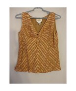 Talbots Sz 6 Tan Beigey Brown Shimmery Sleeveless Blouse top 100% silk B... - $19.99